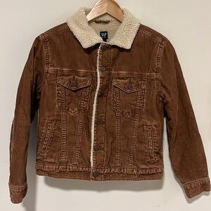 GAP Kids Boys Tan Sherpa-Collar Jacket